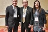 Dr. José Luis Akaki (México y Secretario Permanente de la SOLAMI), acompañado de la Dra. Andrea Vaucher (Presidente de la Sociedad de Medicina Interna del Uruguay) y del Dr. Aland Bisso